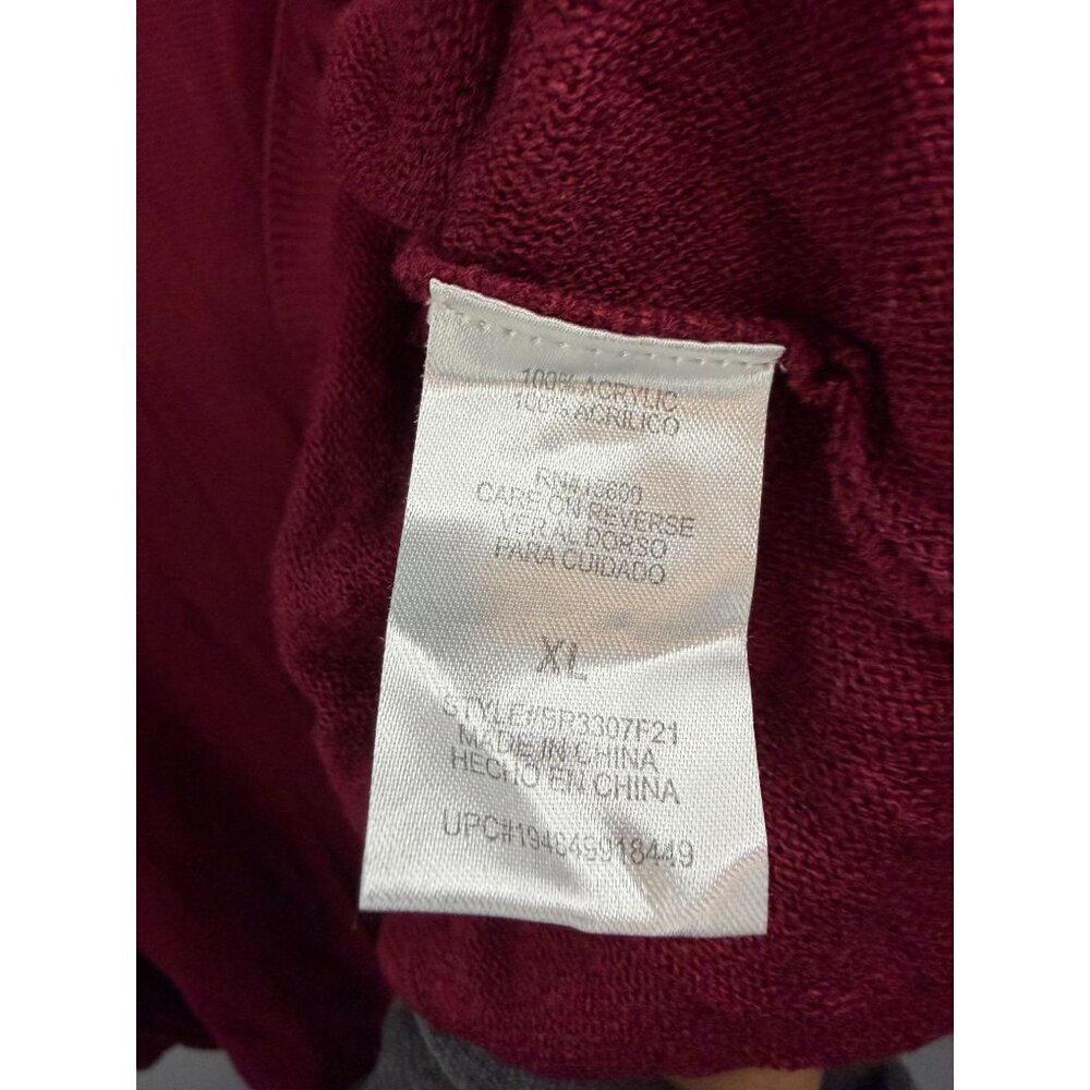 Briggs Womens XL Red Knit Sweater With Cowl Neck & Decorative Buckle Detail - Picture 3 of 5